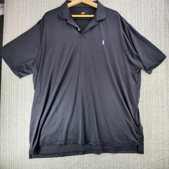 Polo Ralph Lauren Polo Shirt Mens 2XL Charcoal Gray Performance Pony Logo Golf - Picture 1 of 8